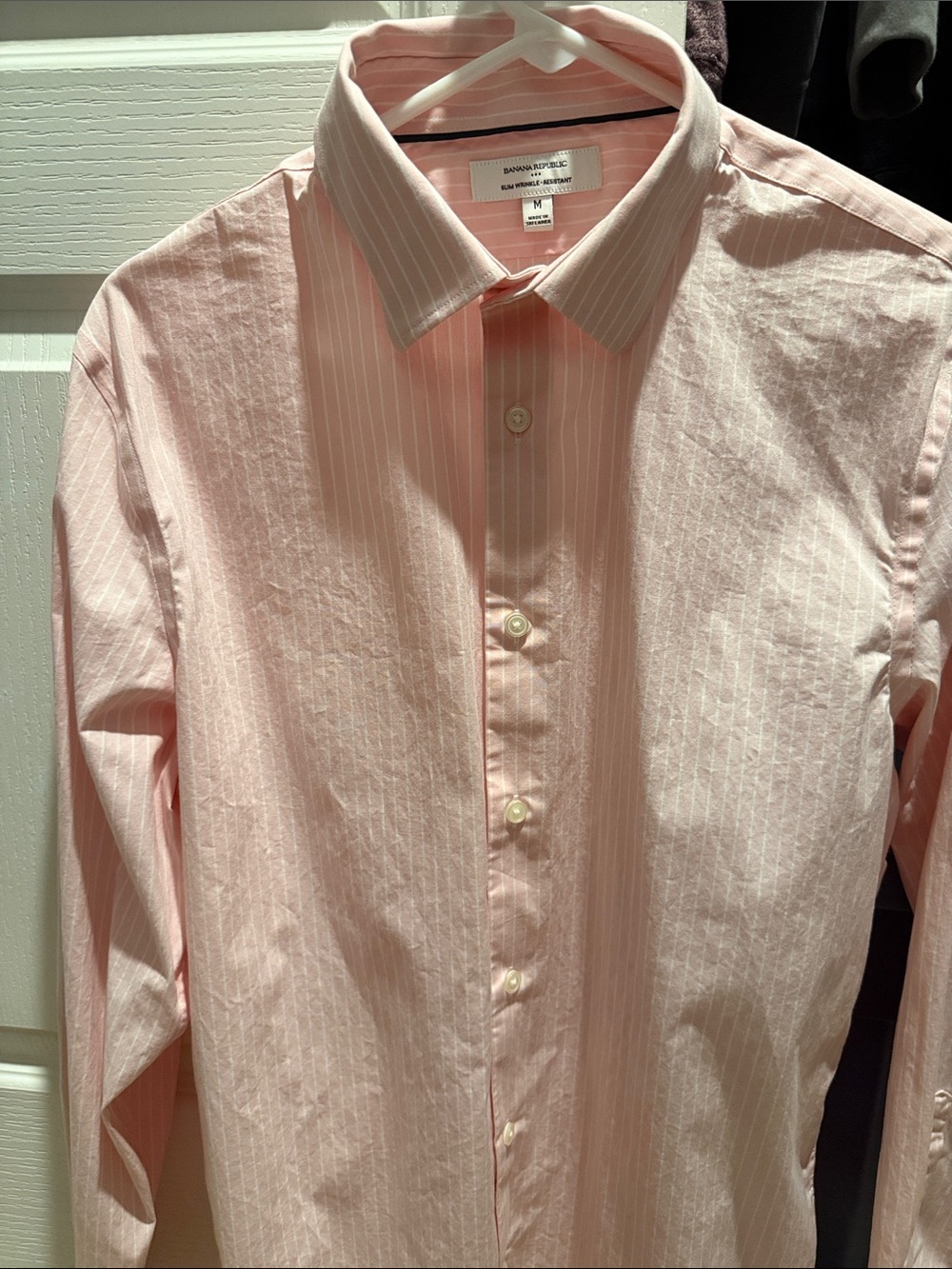 Banana Republic Light Pink Striped Men's Dress Shirt